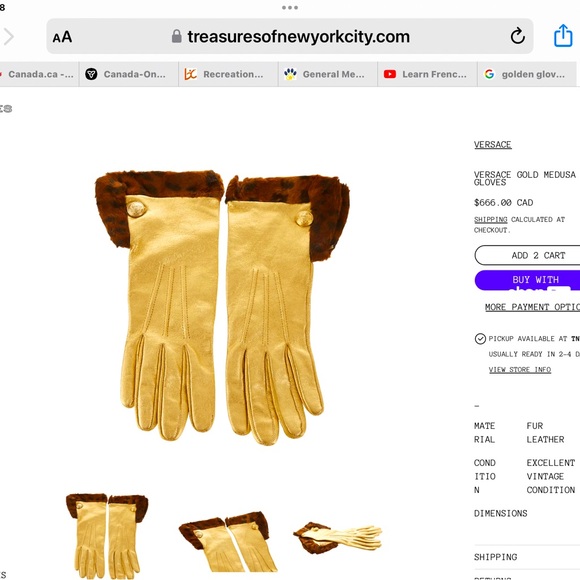 Vintage Versace Gold Medusa gloves. - Picture 5 of 9